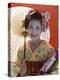 Apprentice Geisha (Maiko), Woman Dressed in Traditional Costume, Kimono, Kyoto, Honshu, Japan-null-Premier Image Canvas