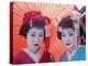 Apprentice Geisha (Maiko), Women Dressed in Traditional Costume, Kimono, Kyoto, Honshu, Japan-null-Premier Image Canvas