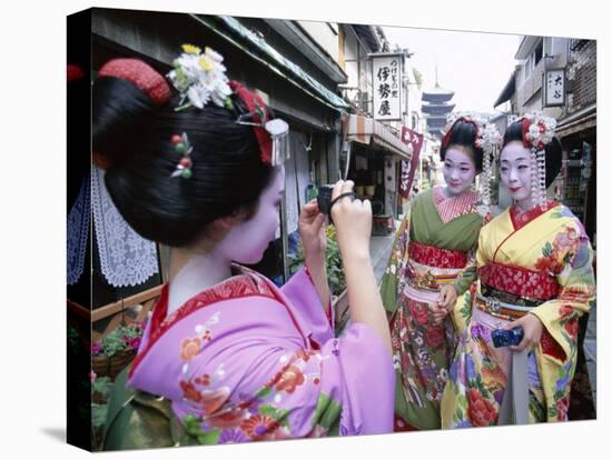 Apprentice Geisha (Maiko), Women Dressed in Traditional Costume, Kimono, Kyoto, Honshu, Japan-null-Premier Image Canvas