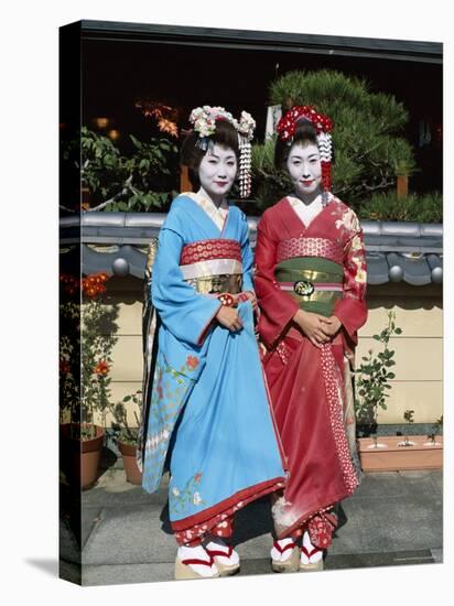 Apprentice Geisha (Maiko), Women Dressed in Traditional Costume, Kimono, Kyoto, Honshu, Japan-null-Premier Image Canvas