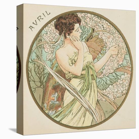 April, 1899 (Detail)-Alphonse Mucha-Premier Image Canvas