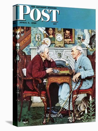 "April Fool, 1943" Saturday Evening Post Cover, April 3,1943-Norman Rockwell-Premier Image Canvas