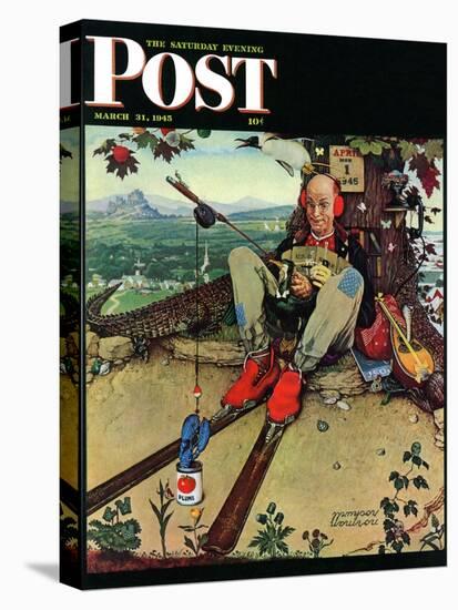 "April Fool, 1945" Saturday Evening Post Cover, March 31,1945-Norman Rockwell-Premier Image Canvas