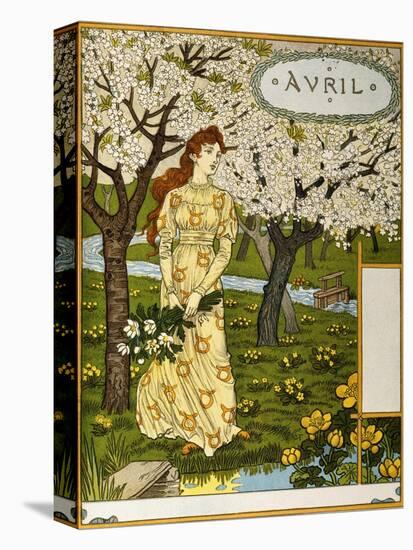 April, Illustration from the Fine Art Portofolio 'Le Mois', 1896-Eugene Grasset-Premier Image Canvas