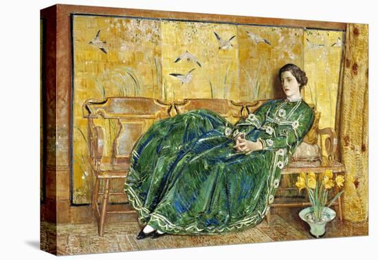 April (The Green Gown), 1920-Childe Hassam-Stretched Canvas