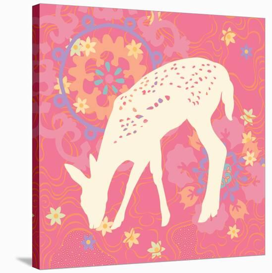 Aprils Flower Fawn-null-Stretched Canvas