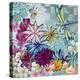 Aqua Brown Background Floral-Megan Aroon Duncanson-Premier Image Canvas