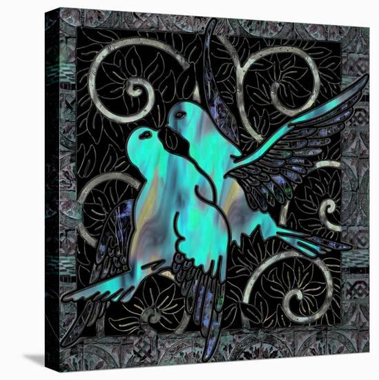 Aqua Lovebirds-Mindy Sommers-Premier Image Canvas