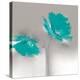 Aqua Platinum Petals II-J.P. Prior-Stretched Canvas