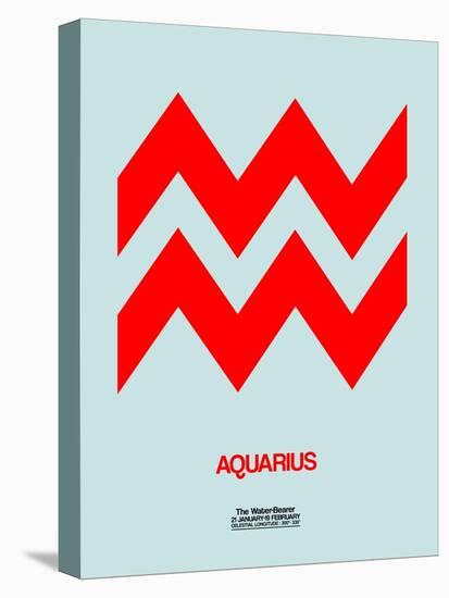 Aquarius Zodiac Sign Red-NaxArt-Stretched Canvas