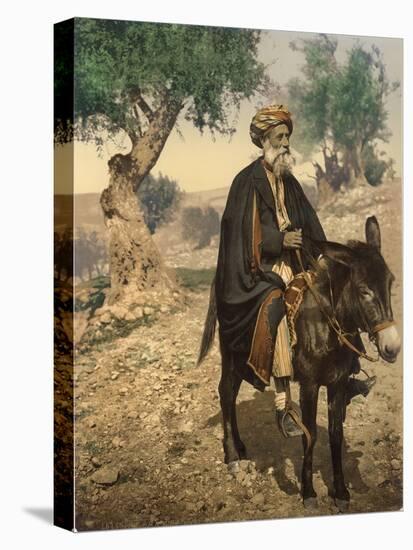 Arab Man from Bethlehem on His Donkey, C.1880-1900-null-Premier Image Canvas