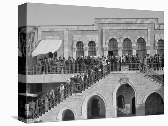 Arab meeting at the Rawdat el Maaref School on site of the Tower of Antonia, 1929-null-Premier Image Canvas