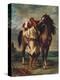 Arab Saddling His Horse-Eugene Delacroix-Stretched Canvas