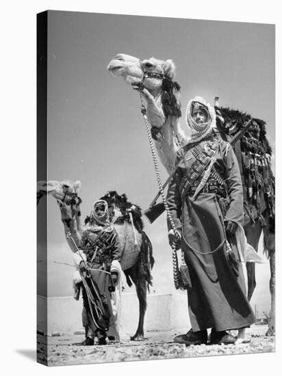 Arab Soldiers Standing Guard with Their Camels-John Phillips-Premier Image Canvas