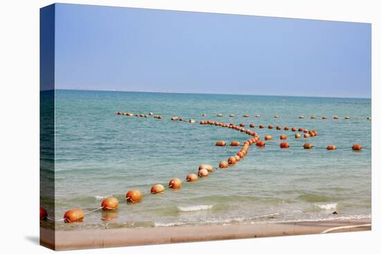 Arabian Peninsula, Persian Gulf, State of Qatar, Doha. Orange buoys in bay.-Emily Wilson-Premier Image Canvas