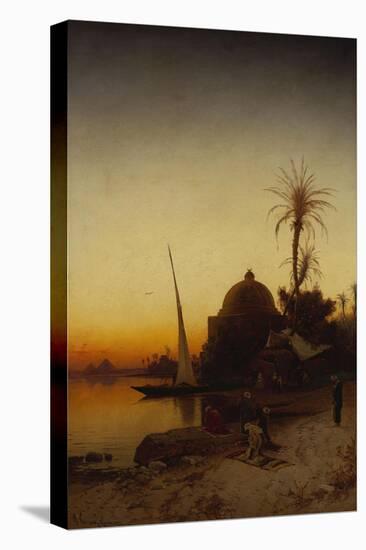 Arabs at Prayer by the Nile-Hermann Corrodi-Premier Image Canvas