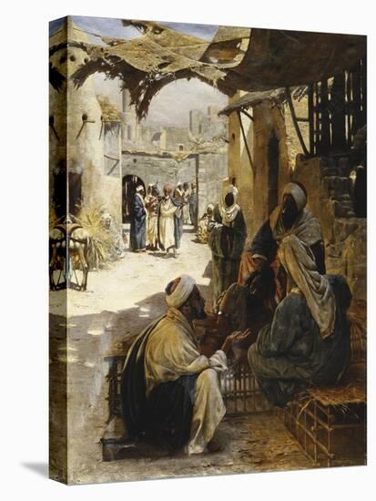 Arabs Conversing in a Village Street-Rudolf Swoboda-Premier Image Canvas