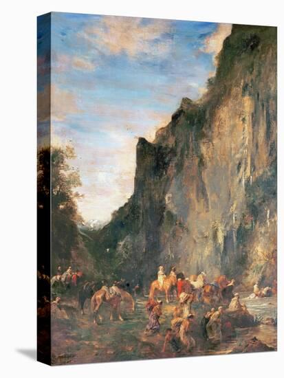 Arabs Fording a Mountain Stream-Eugene Fromentin-Premier Image Canvas