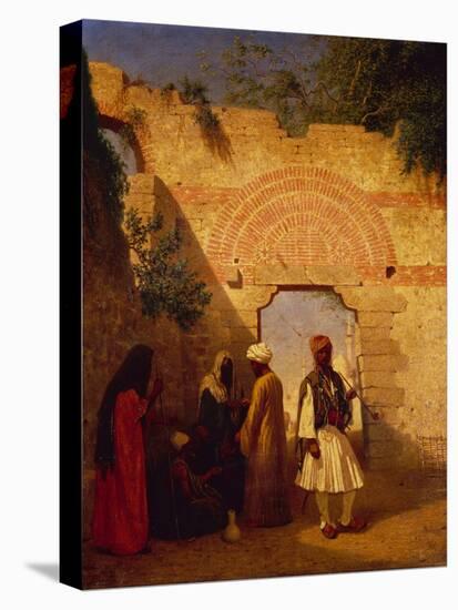 Arabs in front of a Gate, Damascus, Syria-Charles Theodore Frere-Premier Image Canvas