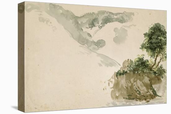 Arbres près d'un torrent dans un paysage de haute montagne; séjour aux Eaux Bonnes dans les-Eugene Delacroix-Premier Image Canvas