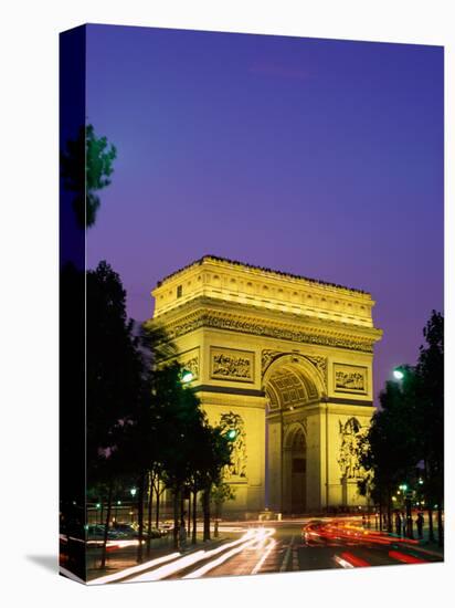 Arc de Triomphe, Night View, Paris, France-Steve Vidler-Premier Image Canvas