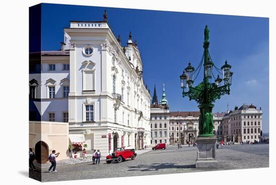 Archbishop's Palace with first Courtyard on Hradcany in Prague, Central Bohemia, Czech Republic-null-Stretched Canvas
