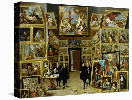 Archduke Leopold Wilhelm (1614-61) in His Picture Gallery, circa 1647-David Teniers the Younger-Premier Image Canvas
