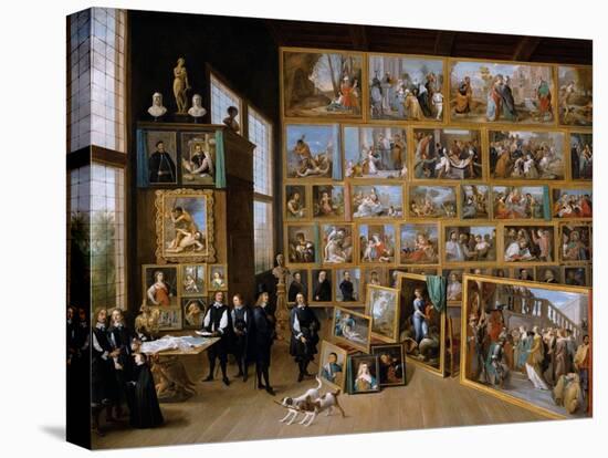 Archduke Leopold Wilhelm in His Gallery in Brussels, Ca 1651-David Teniers the Younger-Premier Image Canvas