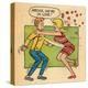 Archie Comics Retro: Archie and Betty Comic Panel; Archie, We're in Love! (Aged)-null-Stretched Canvas