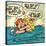 Archie Comics Retro: Archie and Betty Comic Panel; Drowning (Aged)-null-Stretched Canvas