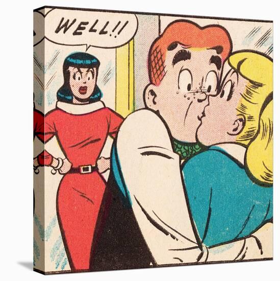 Archie Comics Retro: Archie Comic Panel; Archie, Betty and Veronica (Aged)-null-Stretched Canvas