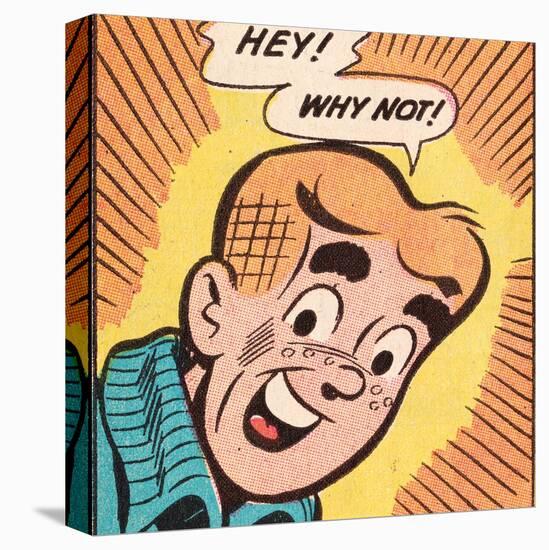 Archie Comics Retro: Archie Comic Panel; Hey! Why Not? (Aged)-null-Stretched Canvas