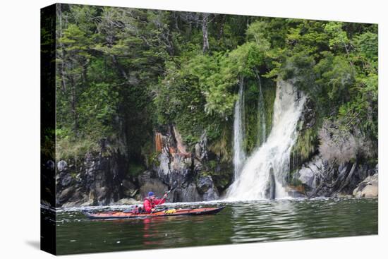 Archipelago De Los Chonos, Man Sea Kayaking, Aysen, Chile-Fredrik Norrsell-Premier Image Canvas