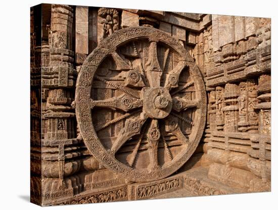 Architectural Detail of Stone Carved Chariot Wheel in the Temple, Sun Temple, Konark, Orissa, India-null-Premier Image Canvas