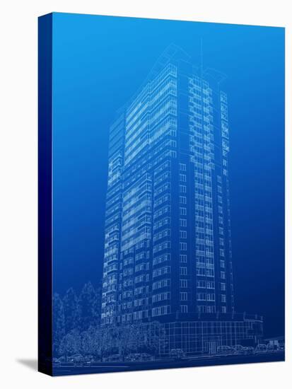 Architectural Sketch of High-Rise Building-katritch-Stretched Canvas