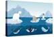 Arctic Animals Character and Background, Winter, Nature Travel and Wildlife-MuchMania-Stretched Canvas