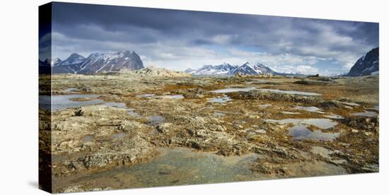 Arctic, Hornsund. Coastal Scenery with Mountains of Sor-Spitsbergen National Park in Distance-David Slater-Premier Image Canvas