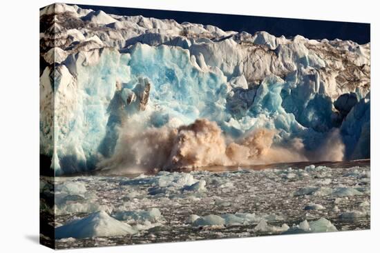 Arctic, Svalbard. 20M High Turquoise Glacier Calving into the Sea-David Slater-Premier Image Canvas