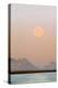 Arctic, Svalbard, Longsfjorden. Moonrise Rises Through Dust at Midnight-David Slater-Premier Image Canvas