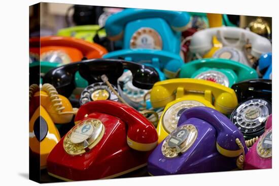 Argentina, Buenos Aires. San Telmo Market, aka Mercado San Telmo. Colorful vintage telephones.-Cindy Miller Hopkins-Premier Image Canvas