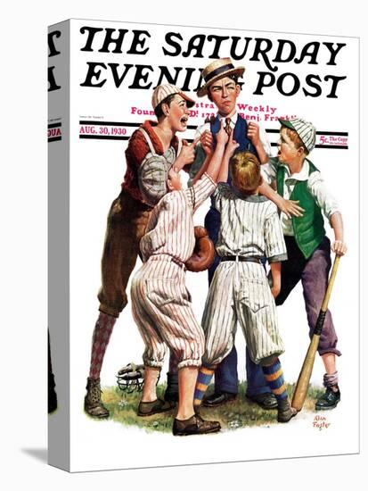 "Arguing the Call," Saturday Evening Post Cover, August 30, 1930-Alan Foster-Premier Image Canvas