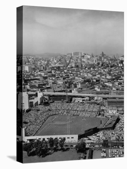 Ariels of Seals Stadium During Opeaning Day, Giants Vs. Dodgers-Nat Farbman-Premier Image Canvas