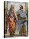 Aristotle and Plato: Detail of School of Athens, 1510-11 (Fresco) (Detail of 472)-Raphael-Premier Image Canvas