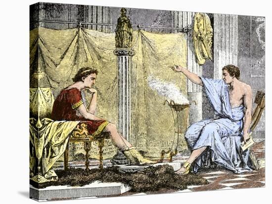 Aristotle Instructing the Young Alexander the Great-null-Premier Image Canvas