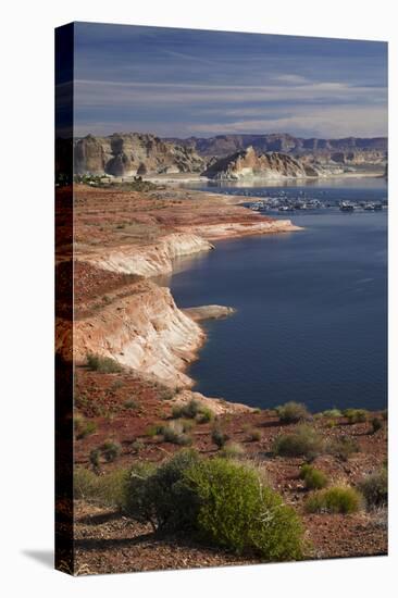 Arizona, Lake Powell at Wahweap, Far Shoreline Is in Utah-David Wall-Premier Image Canvas