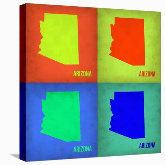 Arizona Pop Art Map 1-NaxArt-Stretched Canvas