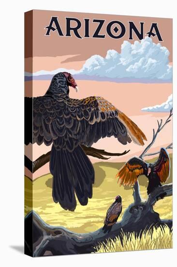 Arizona - Vultures-Lantern Press-Stretched Canvas