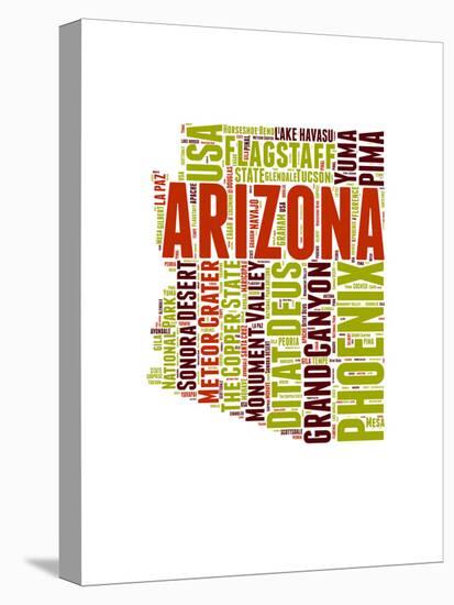 Arizona Word Cloud Map-NaxArt-Stretched Canvas