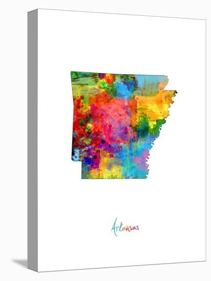 Arkansas Map-Michael Tompsett-Stretched Canvas