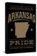 Arkansas State Pride - Gold on Black-Lantern Press-Stretched Canvas